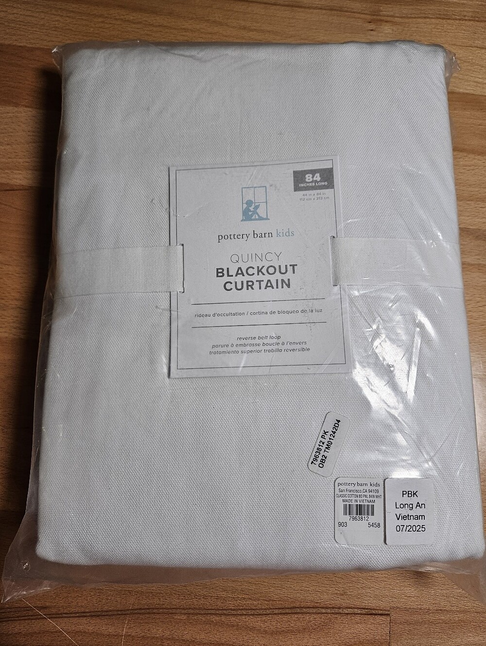 Pottery Barn Kids | Single Quincy Cotton Canvas Blackout Curtain Panel | White